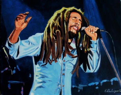 Bob Marley Singing Painting