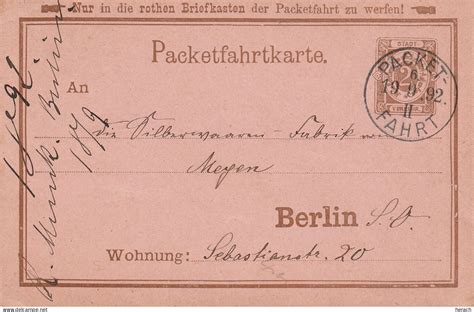 Postkarten Allemagne entier postal Poste privée Berlin 1892