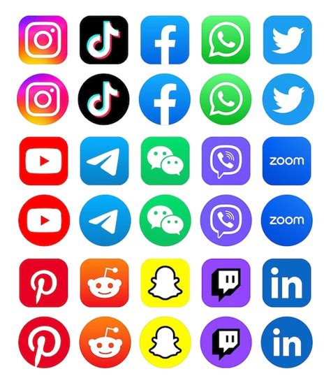 Premium Vector Instagram Tiktok Facebook Whatsapp Twitter Youtube Telegram Viber Wechat