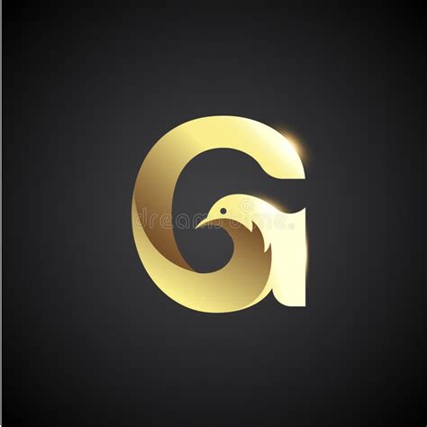 Gold Letter G with Dove Logo Concept. Stock Illustration - Illustration of graphics, design ...