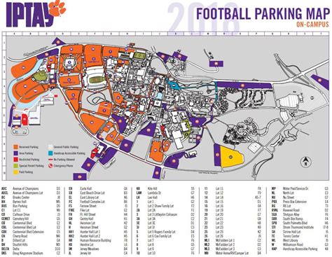 Clemson University Parking Map