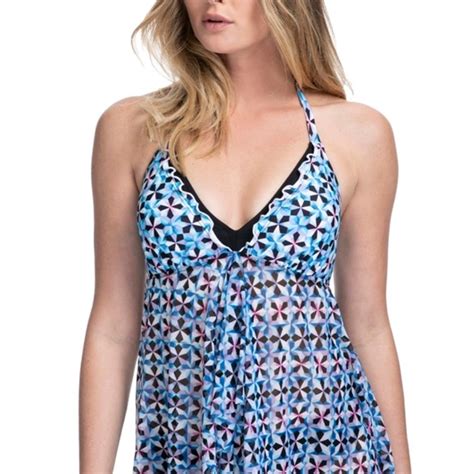 Profile By Gottex Swim Nwt 98 Gottex Pinwheel Flyaway Tankini Top Only Poshmark