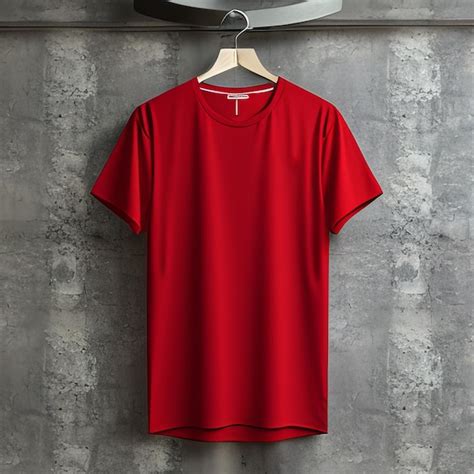 Premium Photo | Plain red mockup blank shirt