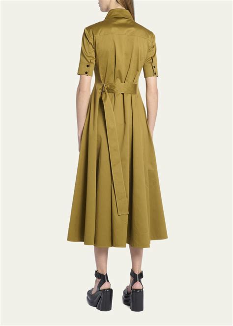 Proenza Schouler Cotton Button Front Pleated Shirtdress Bergdorf Goodman