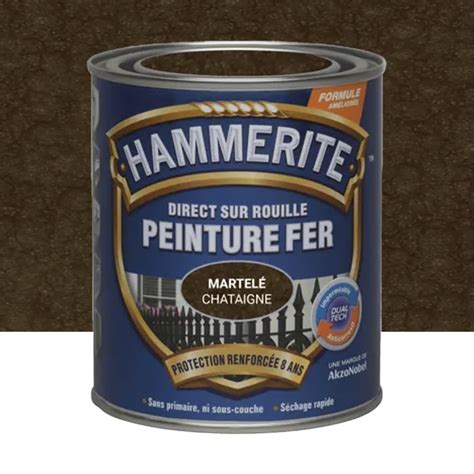 Peinture Fer Hammerite Direct sur Rouille Châtaigne martelé pas cher