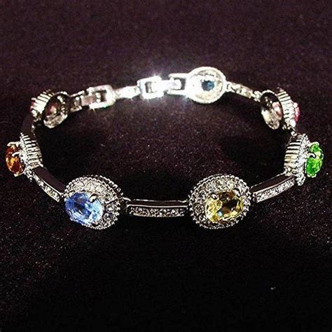 Jackie Kennedy JBK Silver Bracelet With Multi Colored Stones - Etsy