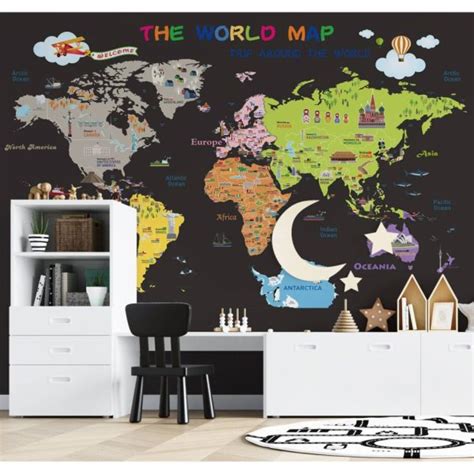 World Wonders Kids Map Wall Mural