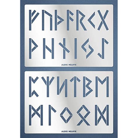 Buy Aleks Melnyk 86 Metal Stencils Elder Futhark Runes Viking