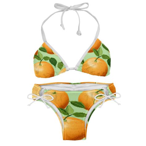 Hami Melon Detachable Sponge Adjustable Strap Bikini Set Two Pack For