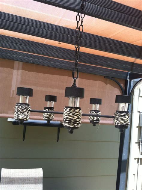 Upcycled Old Chandelier Turned Solar Light Chandelier Hanging From My