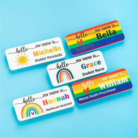 Personalized Name Badge with Rainbow