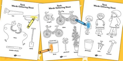 Words Colouring Sheet To Support Teaching On Titch Twinkl