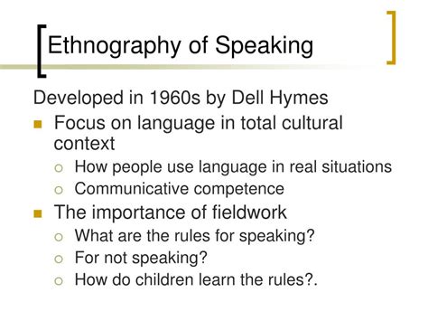 PPT Contextual Components Outline Of An Ethnography Of Communication