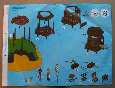 Vintage Playmobil Toy Instructions 3799 Pirates Secret Island In Good