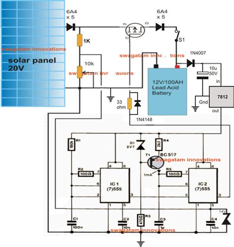 20a Solar Charge Controller Circuit Diagram