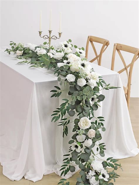 MISSPIN 8FT Eucalyptus And Willow Leaf Garland With Artificial Flowers