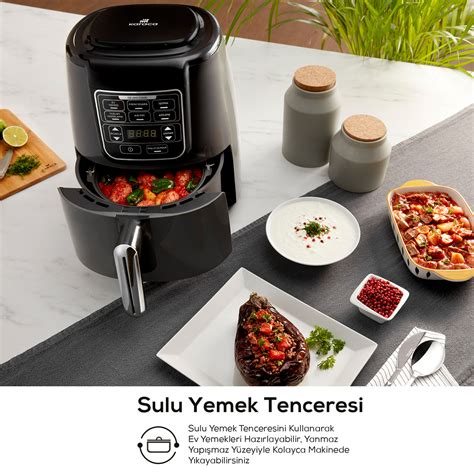 Karaca Air Pro Cook 3 in 1 XL Ev Yemeği, Közleme, Airfryer Space Gray ...