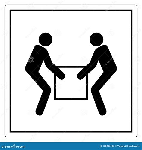 Two Person Lift Symbol Sign Isolate On White Background Cartoon Vector