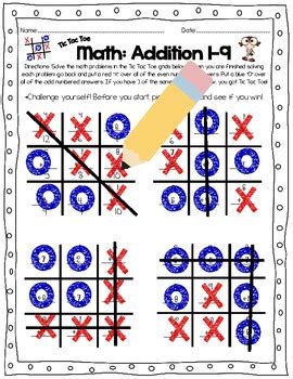 Addition And Subtraction Tic Tac Toe For St And Nd By Read Like A