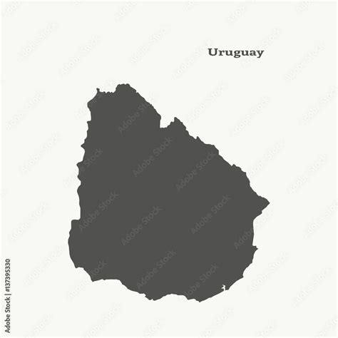 Outline map of Uruguay. vector illustration. Stock Vector | Adobe Stock