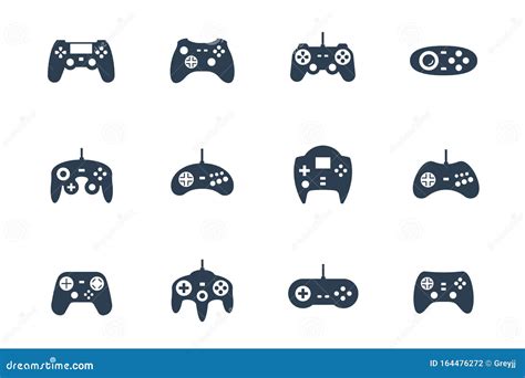 Gamepads Game Controllers Icon Set Stock Vector Illustration Of Game