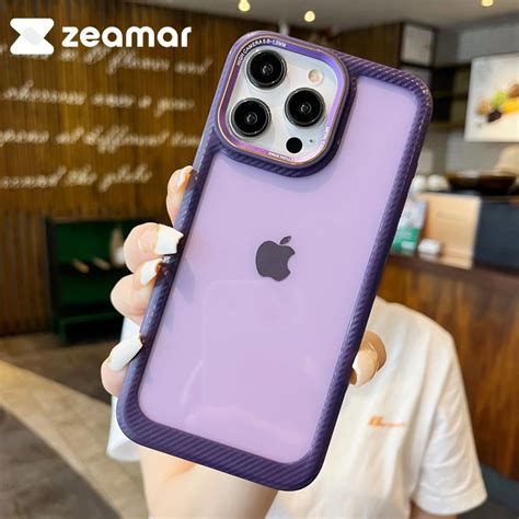 Purple Carbon Style Bumper Transparent Case for Apple iphone 15 – The Hatke