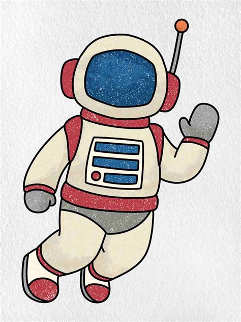 Cartoon Astronaut Drawing - HelloArtsy