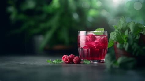 Premium Ai Image Refreshing Raspberry Lemonade In Glass With Ice