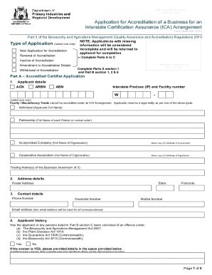 Fillable Online QLD ICA Application Form For Accreditation Fax