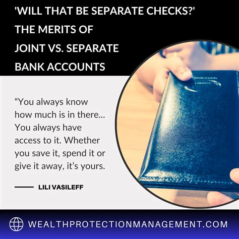 Will That Be Separate Checks The Merits Of Joint Vs Separate Bank