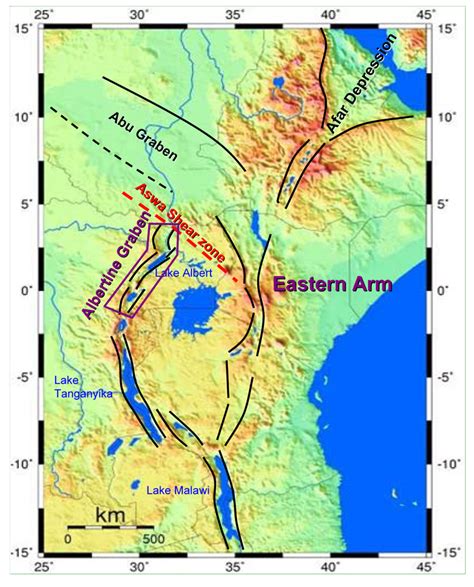 Figure 1 Map Showing The East African Rift System And The Albertine