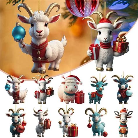 Christmas Pendant Cute Cartoon Goat Christmas Decorations - bublemart