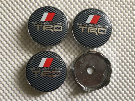 4x TRD Alloy Wheel Hub Centre Cap Set Of 4 Center Caps 60mm Black