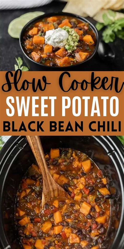 Hearty Crock Pot Sweet Potato Black Bean Chili Recipe