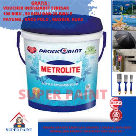 Jual Cat Tembok Metrolite Putih Kebiruan Ukuran 16Liter Metrolit 25KG