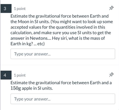 Solved 31 ﻿pointEstimate the gravitational force between | Chegg.com