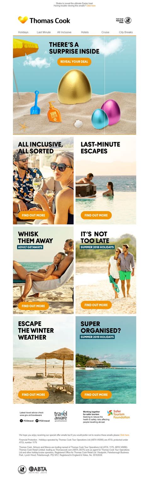 An Advertisement For The Thomas Cook Website