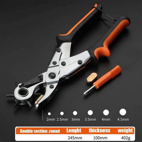 Heavy Duty Leather Belt Hole Punch Plier With Eyelet Puncher And Revoe