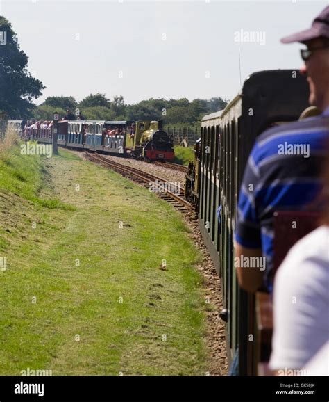 Ravenglass And Eskdale Railway Intermediate Station With Trains Passing