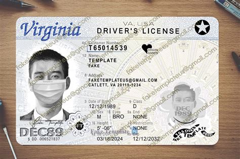 Virginia Drivers License Template New V3 2400 DPI