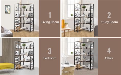 Amazon Rengue Bookshelf Tier Corner Shelf Large Modern