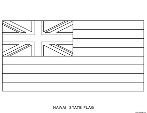 Coloriage Hawaii Drapeau Etats Unis Dessin Etats-unis à imprimer