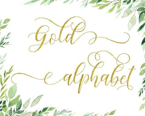 Gold Glitter Alphabet Clip Art Gold Alphabet Digital Etsy Australia