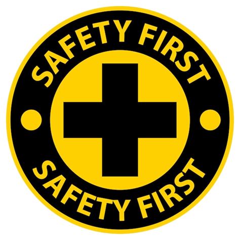 Premium Vector Caution Safety First Sign On White Background