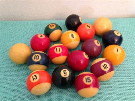 Set Of 17 Vintage Pool Billiard Balls By VintageCirque On Etsy