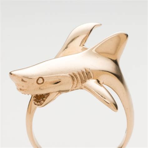 Custom Made Shark Ring In 14k Gold Shark Ring Custom Ring Designs Gold