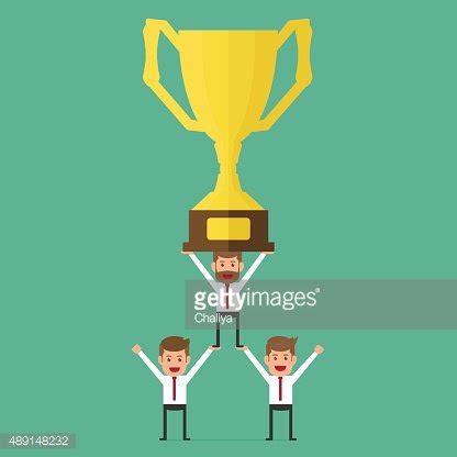 Successful Business Team Holding Trophy. Teamwork Concept. Stock Clipart | Royalty-Free | FreeImages