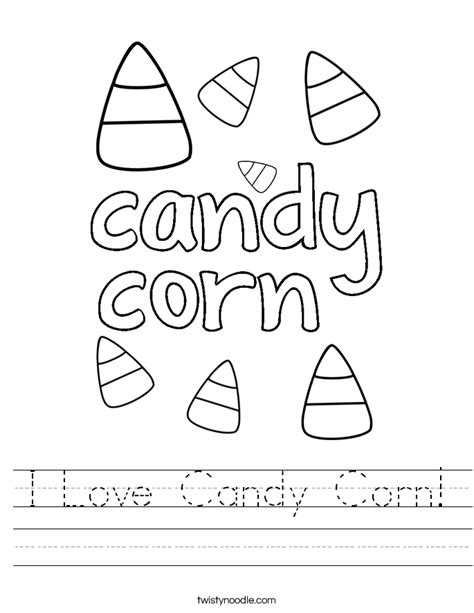 I Love Candy Corn Worksheet Twisty Noodle