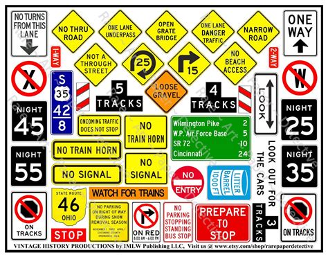 Junk Journal Ephemera Of Road Sign Travel Theme Scrapbook Stickers