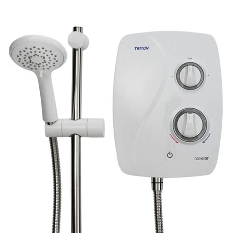 Triton Novel Sr Thermostatic Power Shower White Chrome New Model Of